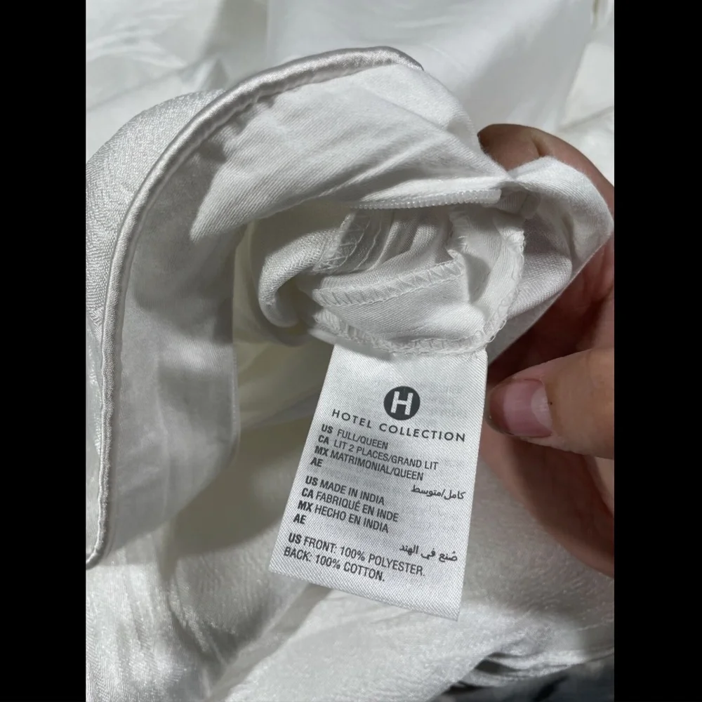 NEW $335 Hotel Collection Olympia [ Full/Queen ] Duvet Cover White #D283‎